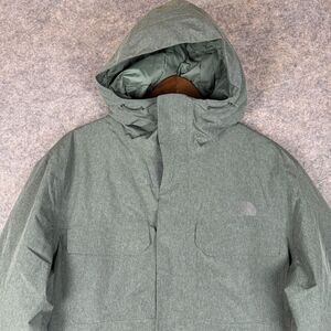 The North Face Harbor Parka Jacket Mens Large Insulated Rain Winter Coat Green